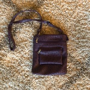 Dark purple multi pocket satchel